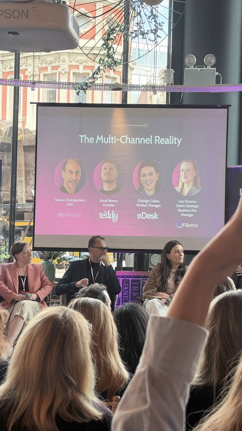 The Multi-Channel Reality panel with speakers from ilapothecary, by teddy, eDesk and IFGlobal