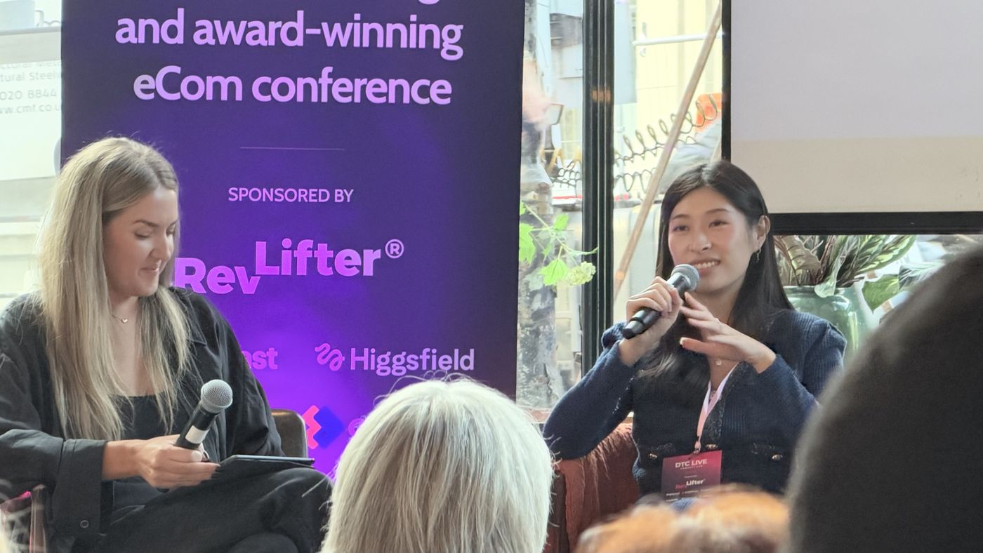 Peony Li of Jude speaking into a microphone in conversation with the session host